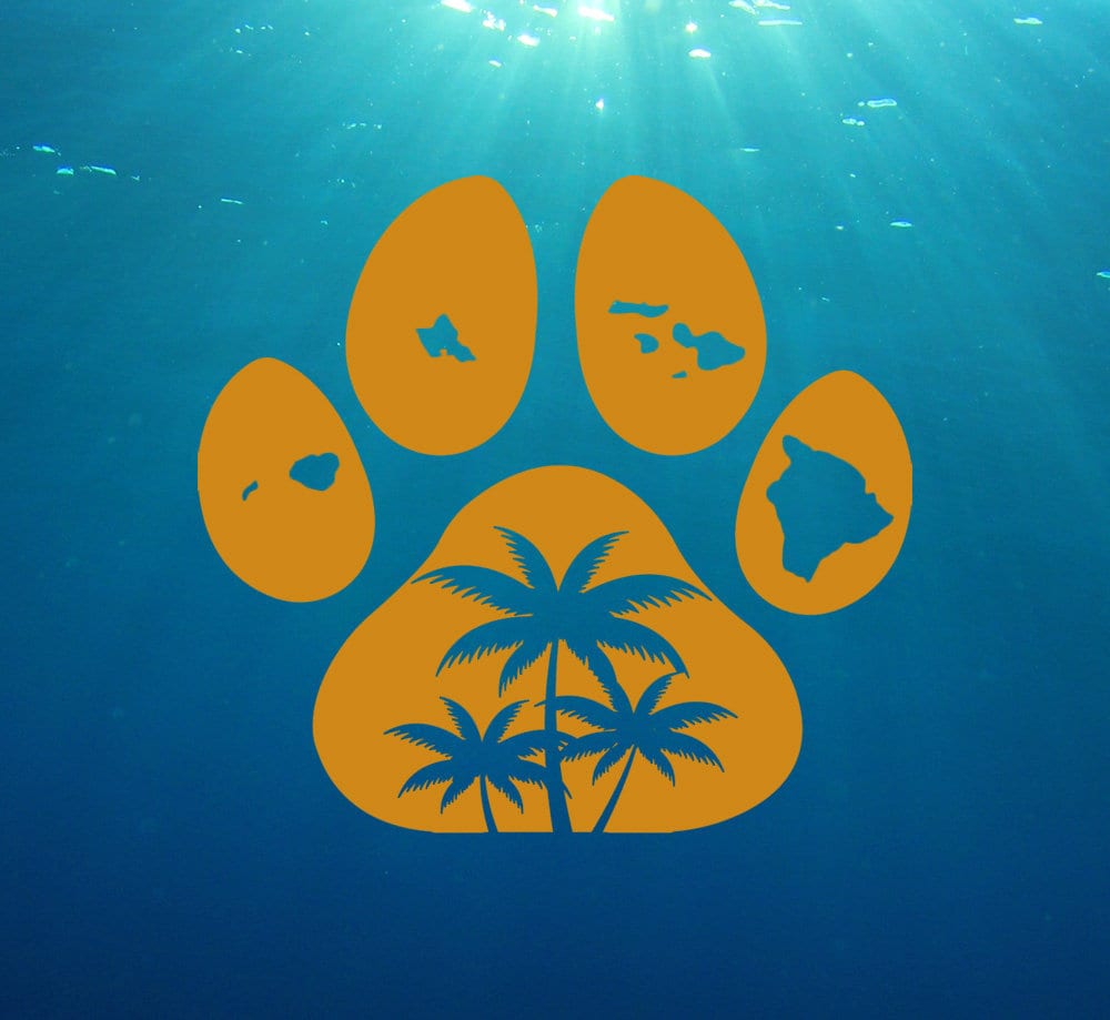 Hawaii Dog Paw Decal