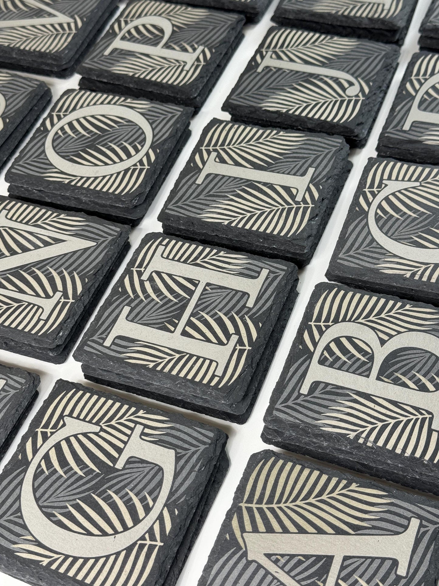 Palm Leaf Monogram Coasters
