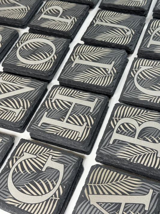 Palm Leaf Monogram Coasters