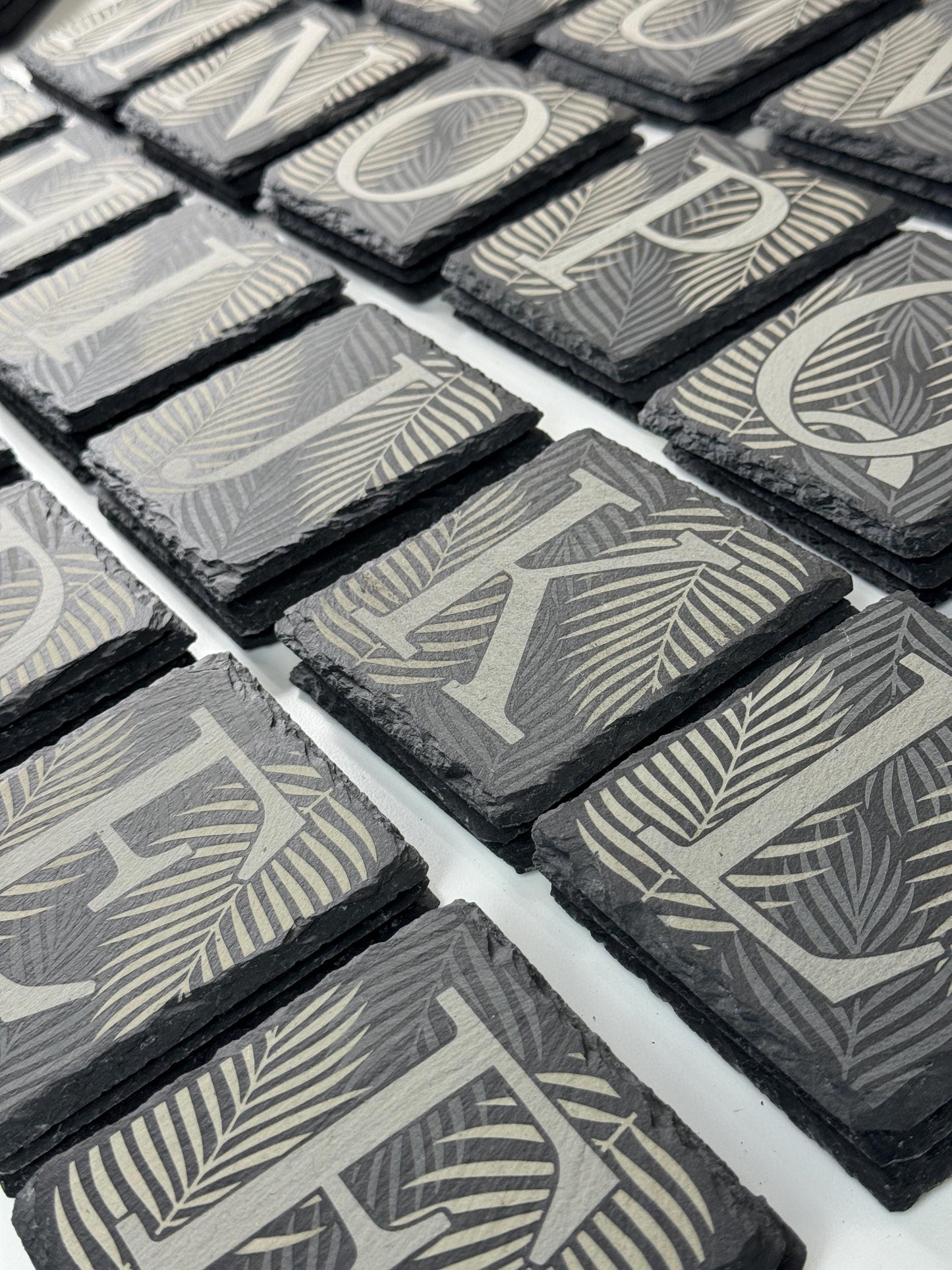 Palm Leaf Monogram Coasters